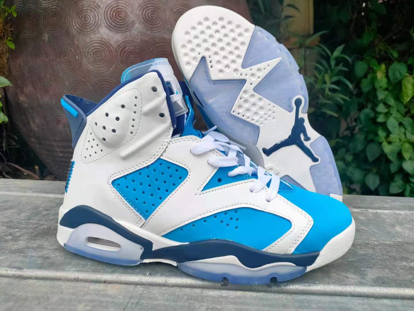 2021 Air Jordan 6 Retro White Sea Blue Shoes